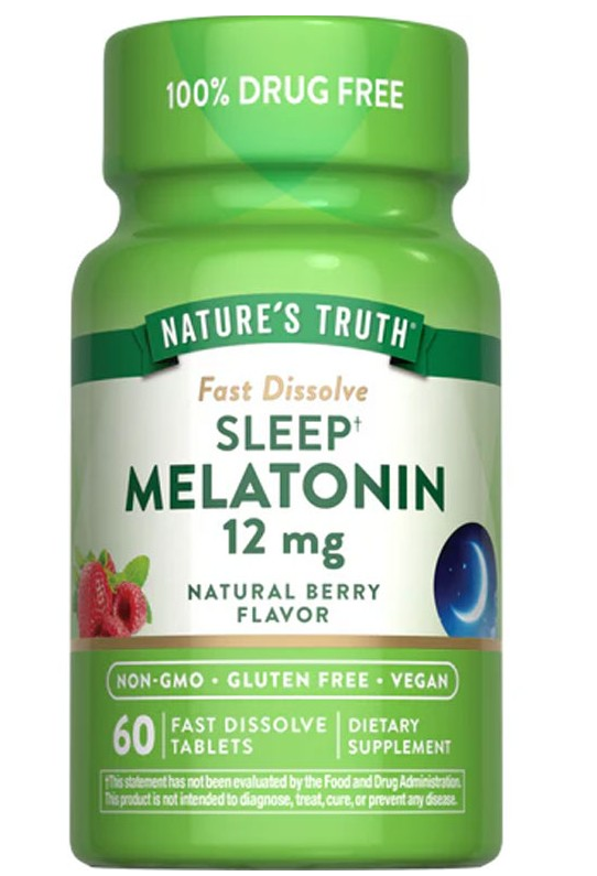 Melatonin 12 mg - 60 Fast Dissolve Tablets Melatonin 12 mg - 60 Fast Dissolve Tablets